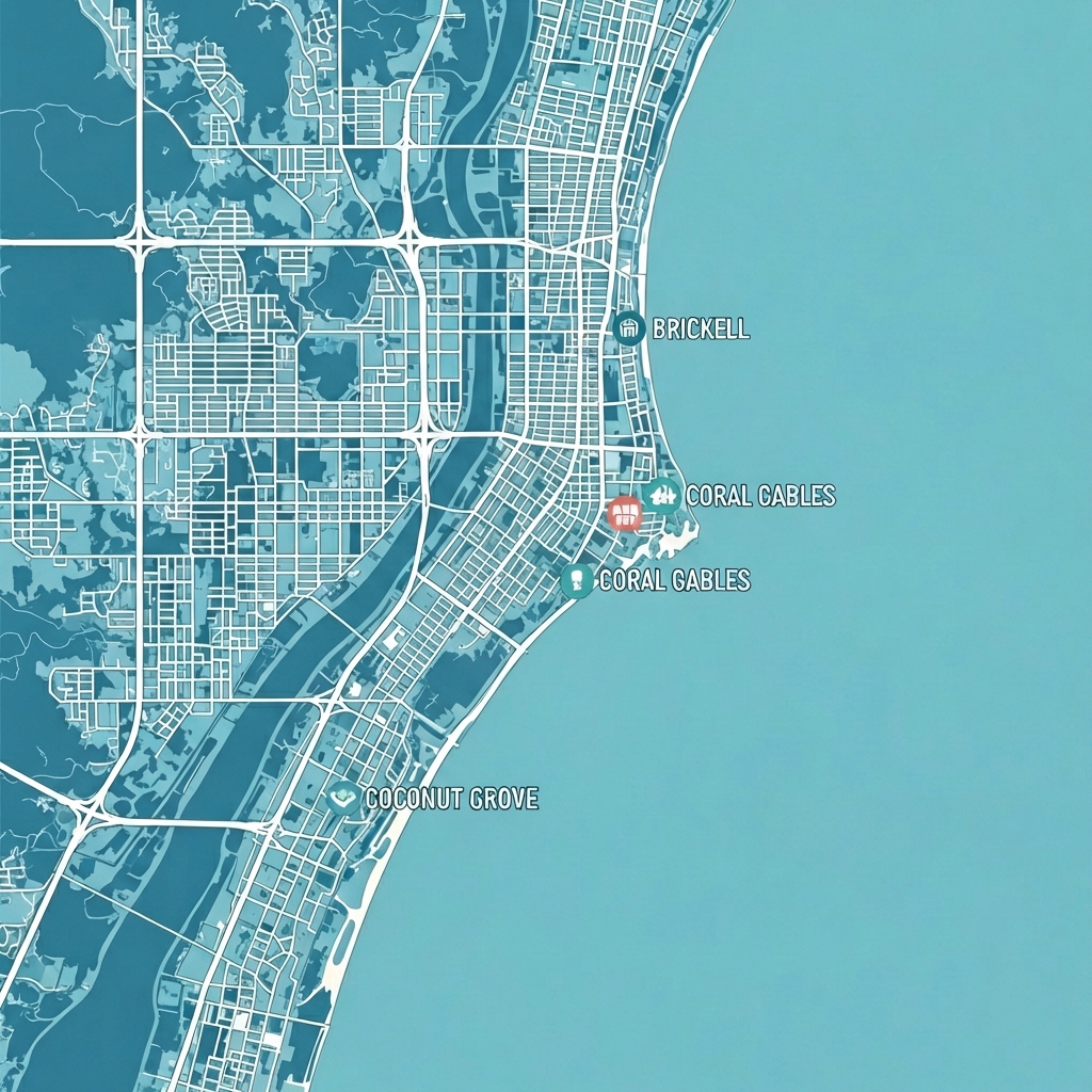 Map showing TotalVet mobile veterinary service area coverage in Miami