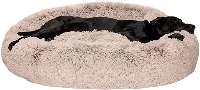 FurHavenFauxFurRoundUltraCalmingDonutDogBed Total Vet FurHaven Faux Fur Round Ultra Calming Donut Dog Bed
