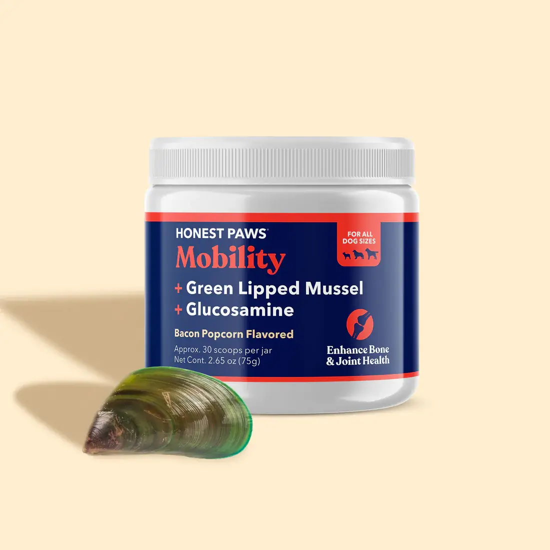 Total Vet Honest Paws Green Lipped Mussel Joint Powder for Dogs