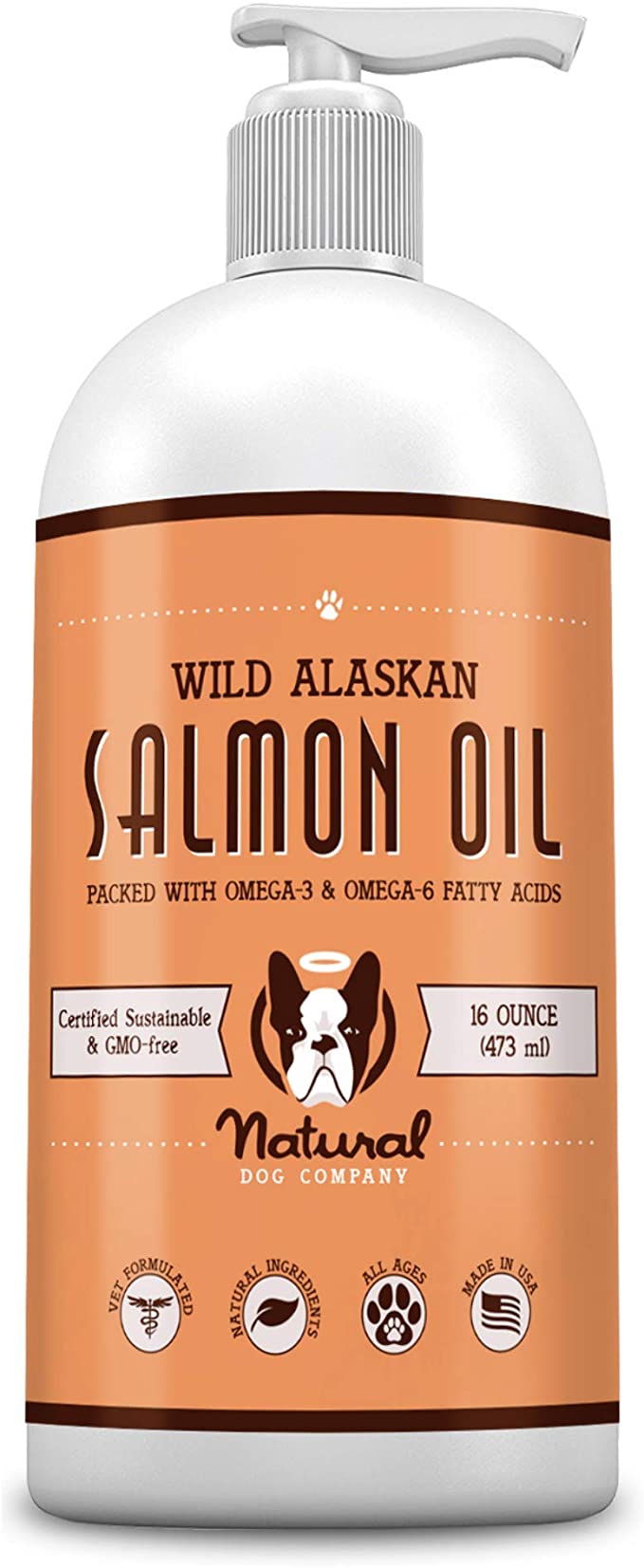 Total Vet Natural Dog Company Wild Alaskan Salmon Oil for Dogs