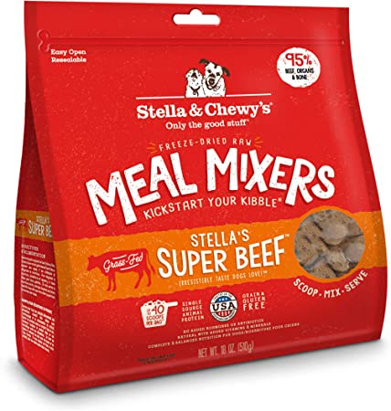 Total Vet Stella Chewy's Freeze-Dried Raw Stella's Super Beef Meal Mixers Dog Food Topper